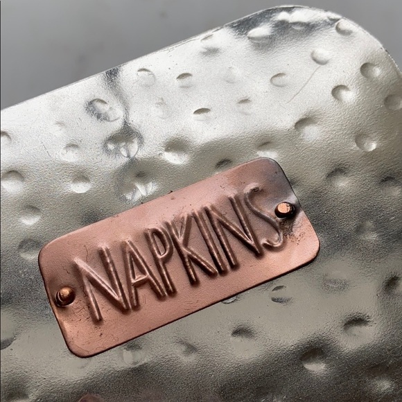 Hammered Silver and Copper Napkin Holder - Picture 4 of 4